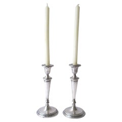 Vintage English Sterling Silver Candlesticks, Pair
