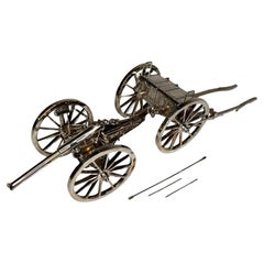 Englisches Feuerzeug in Kanonenform aus Sterlingsilber von 1893