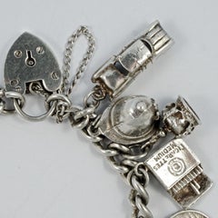 English Sterling Silver Charm Bracelet 1960s