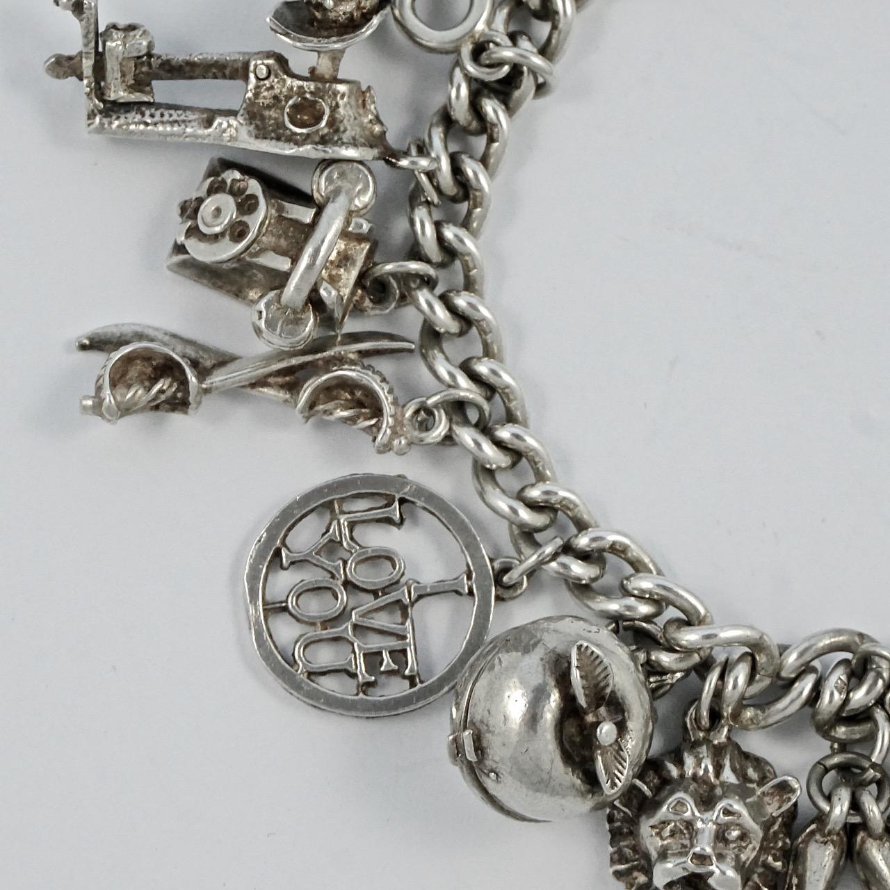 1960s silver charm bracelet