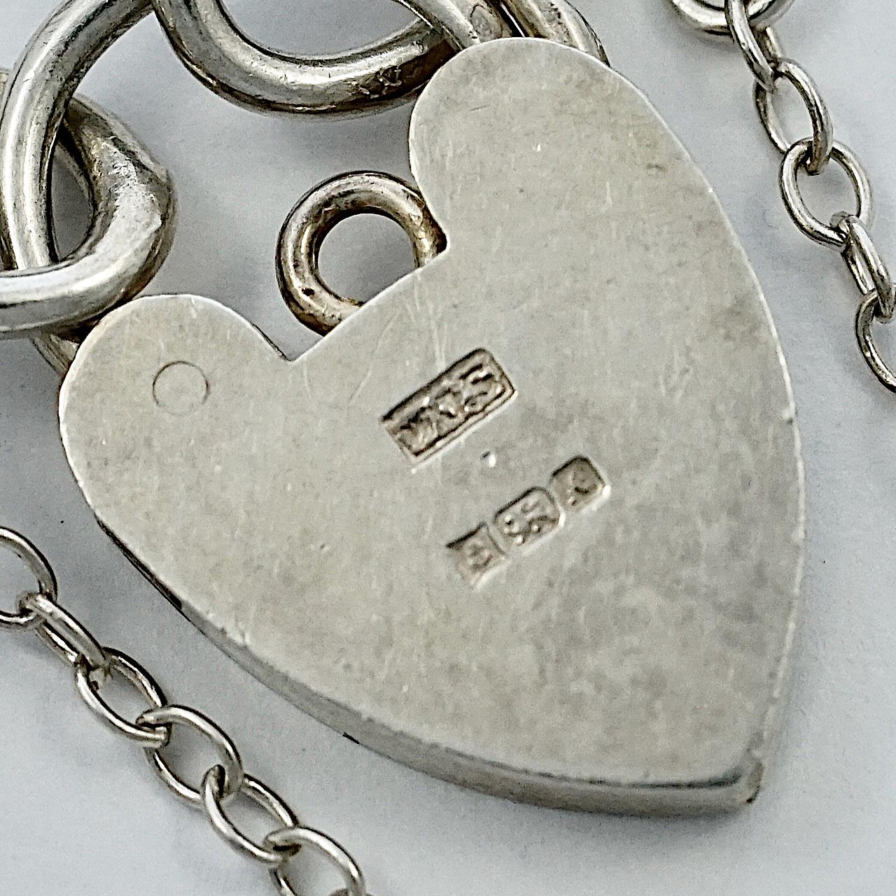 English Sterling Silver Charm Bracelet 1970s 5