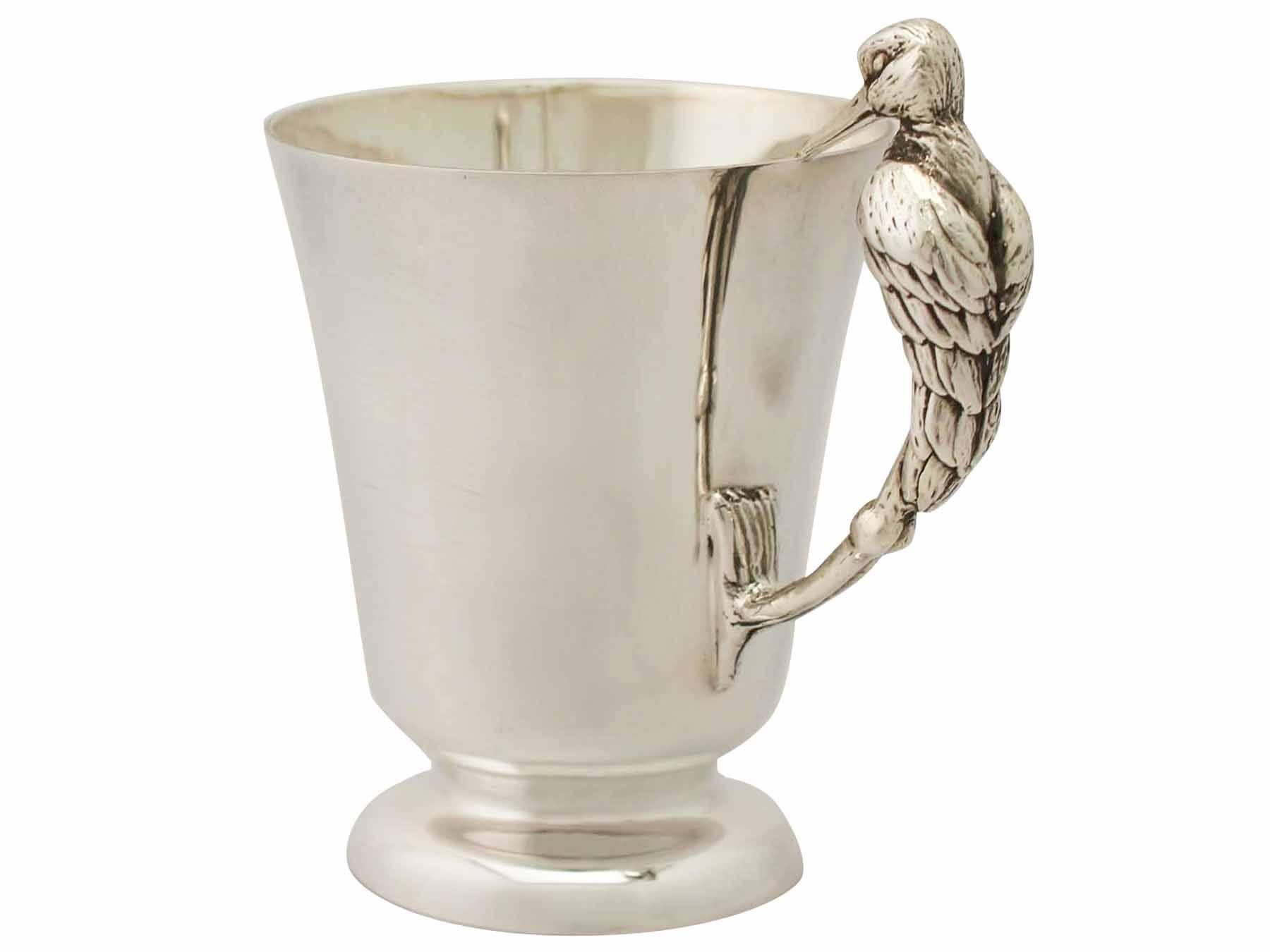 Late 20th Century English Sterling Silver Christening Mug