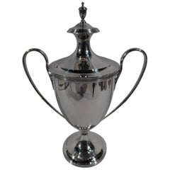 English Sterling Silver Classical Covered Urn Trophy Cup