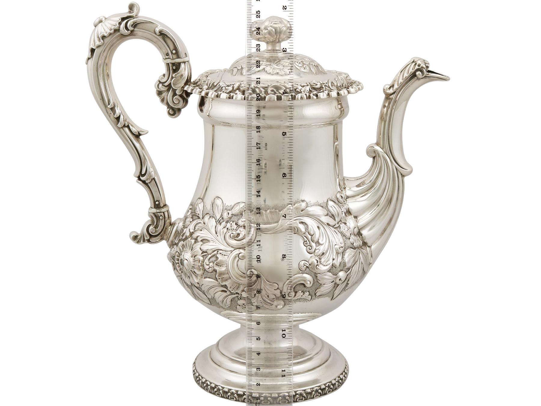 Antique George IV English Sterling Silver Coffee Pot, 1825 8