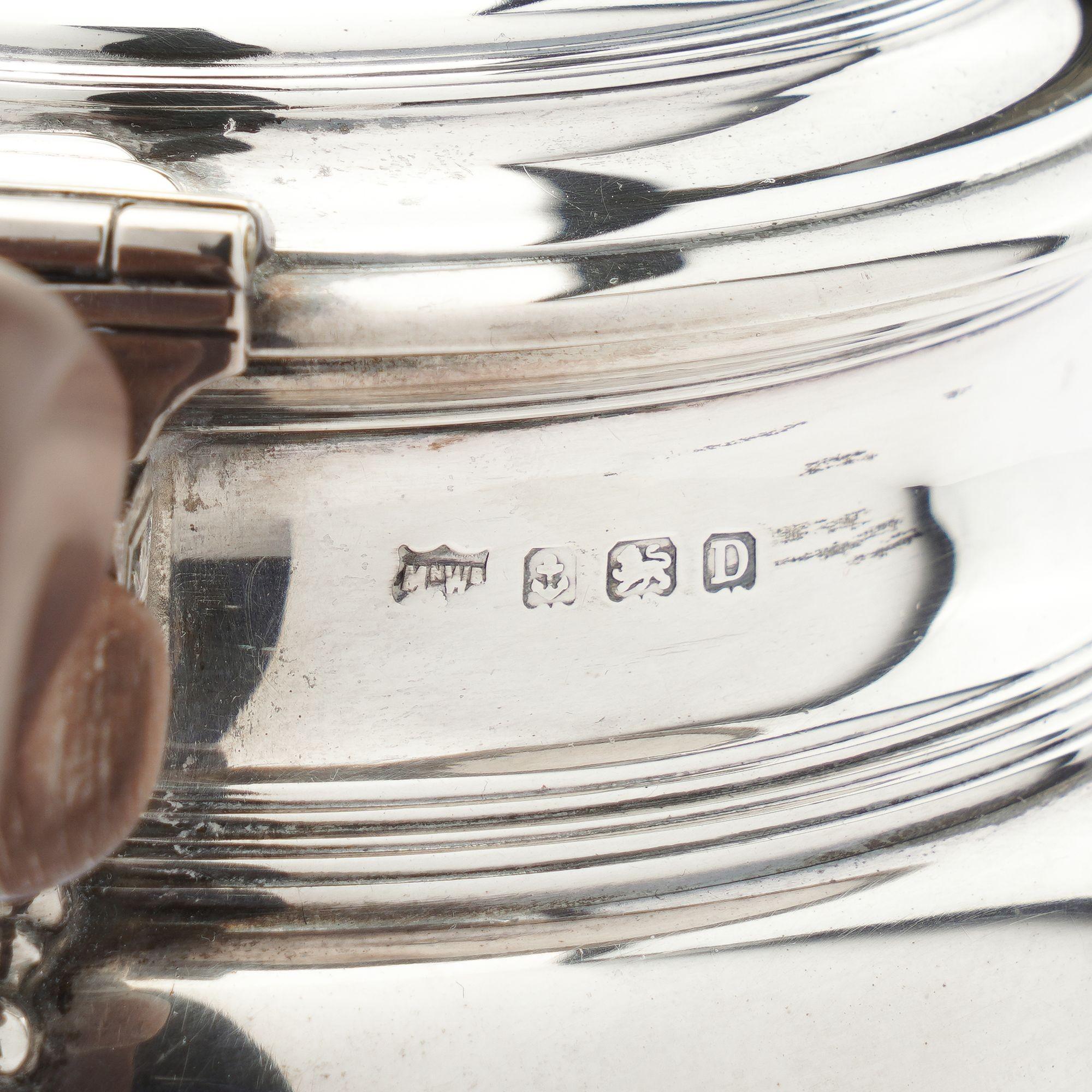 English sterling silver coffee, tea, and hot water pots by Mappin & Webb, 1929 5