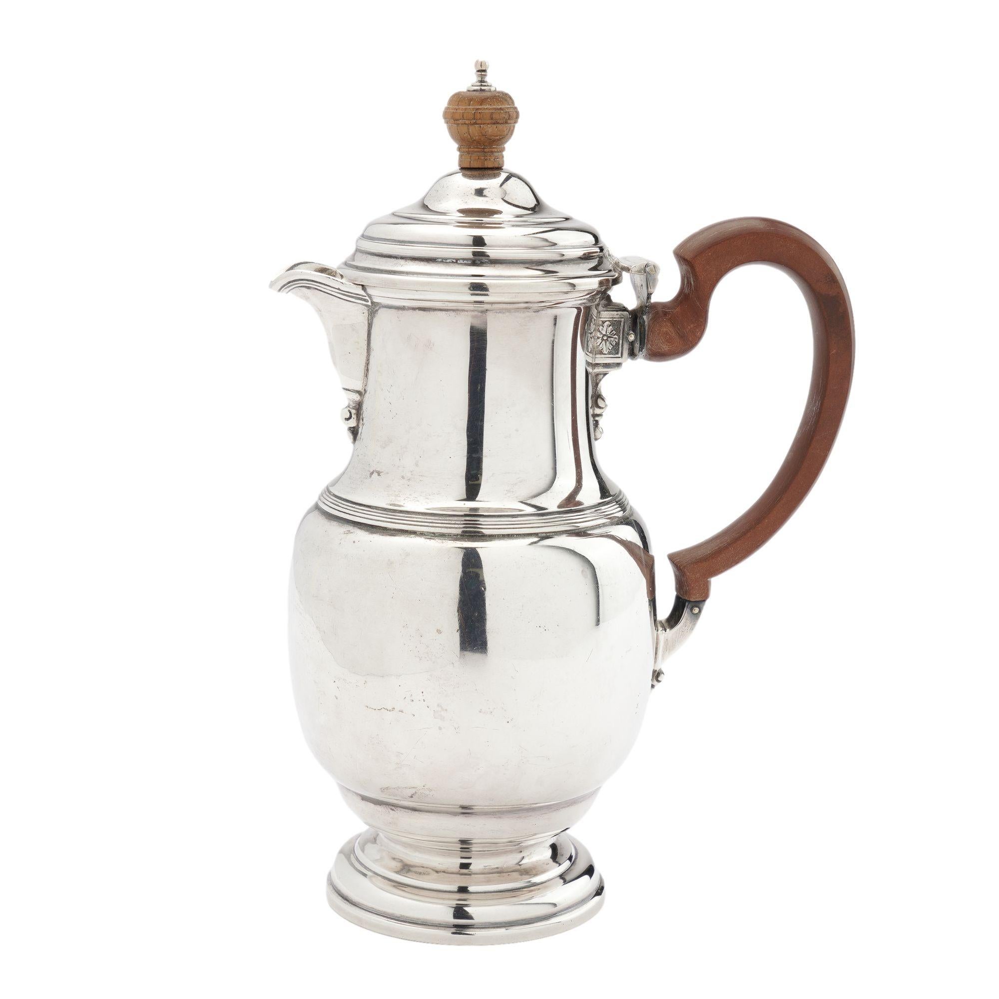 English sterling silver coffee, tea, and hot water pots by Mappin & Webb, 1929 7