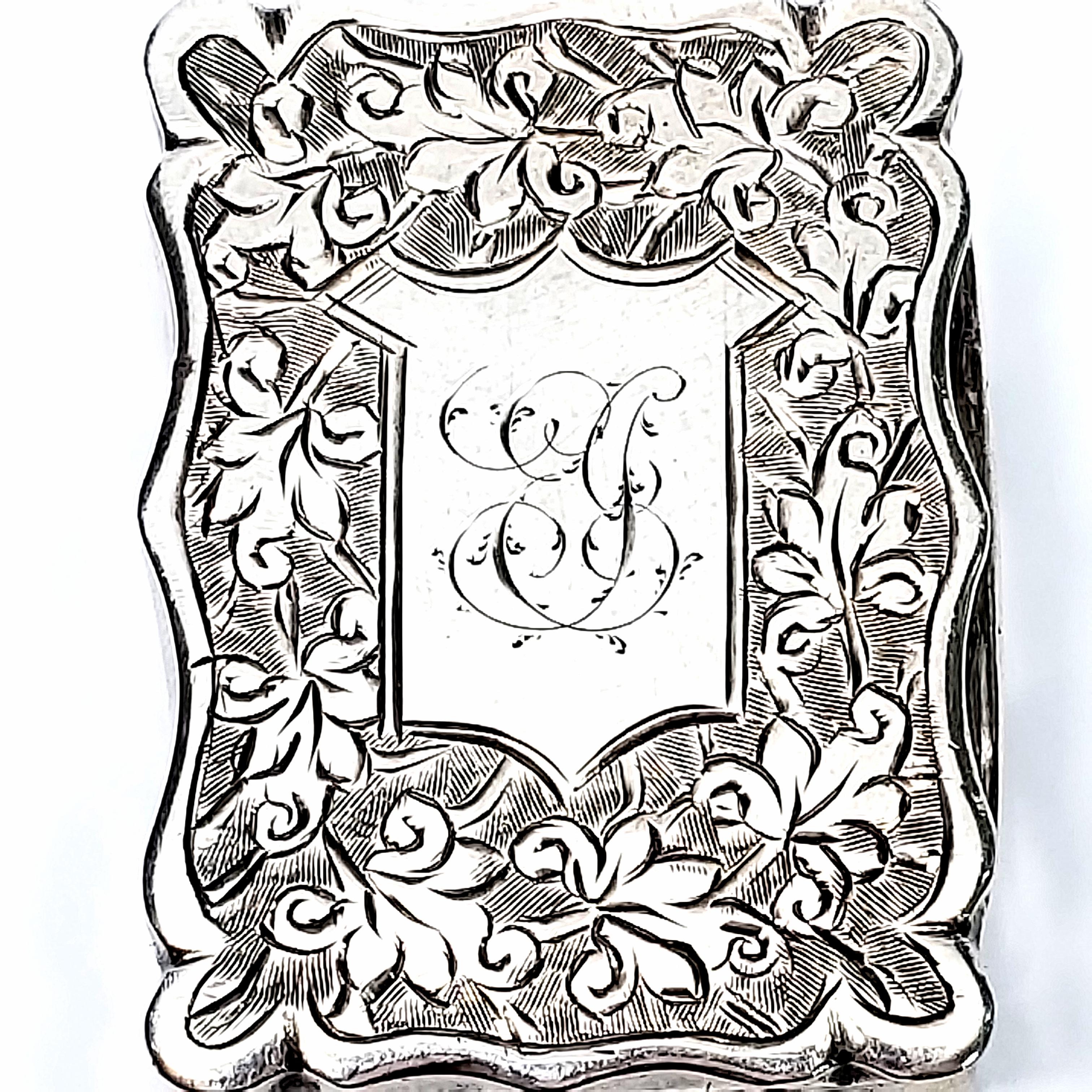 English Sterling Silver Colen Chesire Vinaigrette Box with Monogram 5