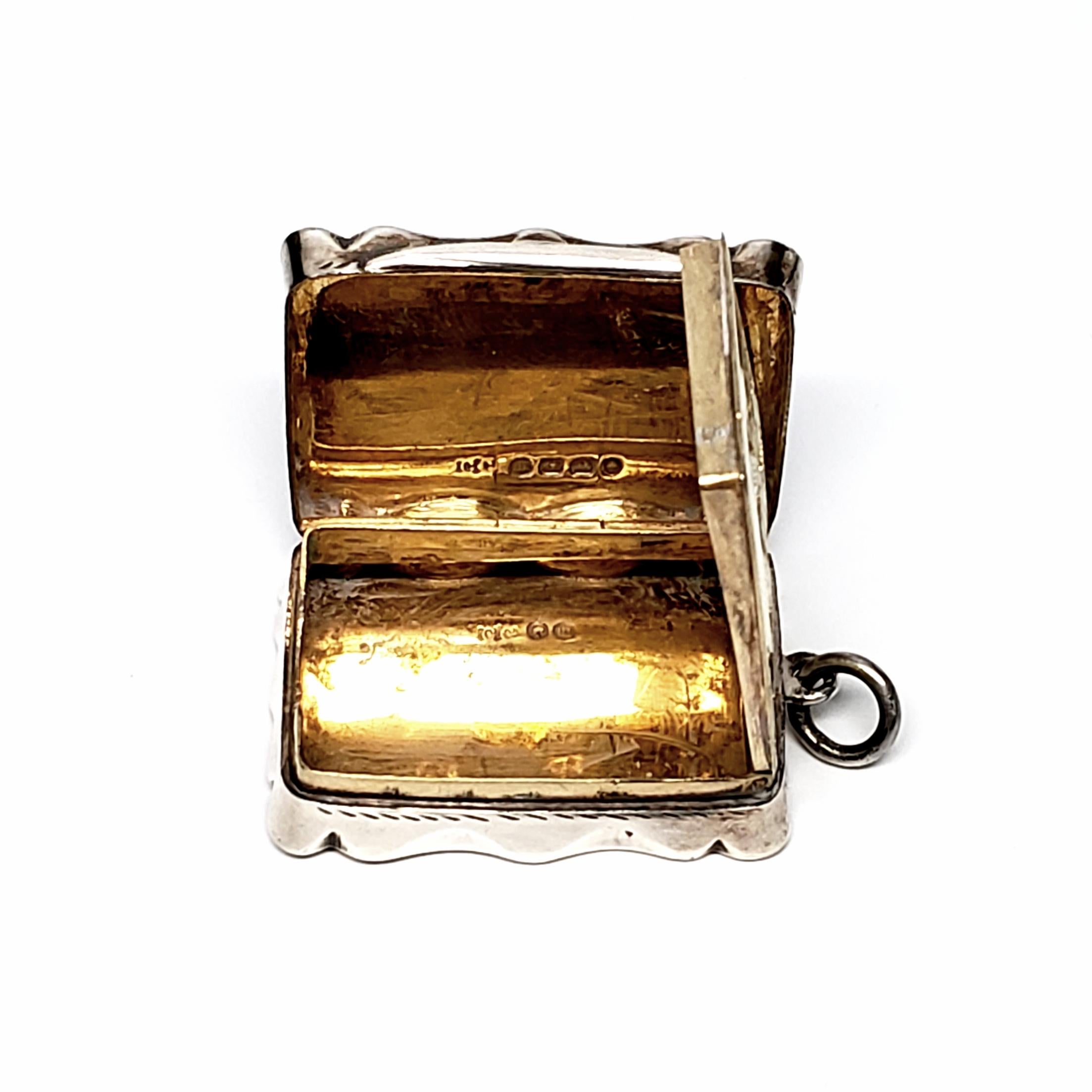 English Sterling Silver Colen Chesire Vinaigrette Box with Monogram 2