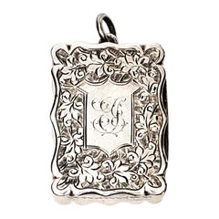 English Sterling Silver Colen Chesire Vinaigrette Box with Monogram