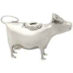 Retro English Sterling Silver Cow Creamer