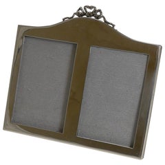 Antique English Sterling Silver Double Photograph / Picture Frame, 1921
