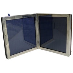 Antique English Sterling Silver Double / Travel Photograph Frame by George Betjenmann