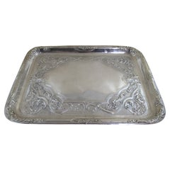 Antique English Sterling Silver Dressing Table Tray Hallmarked:- Sheffield 1911