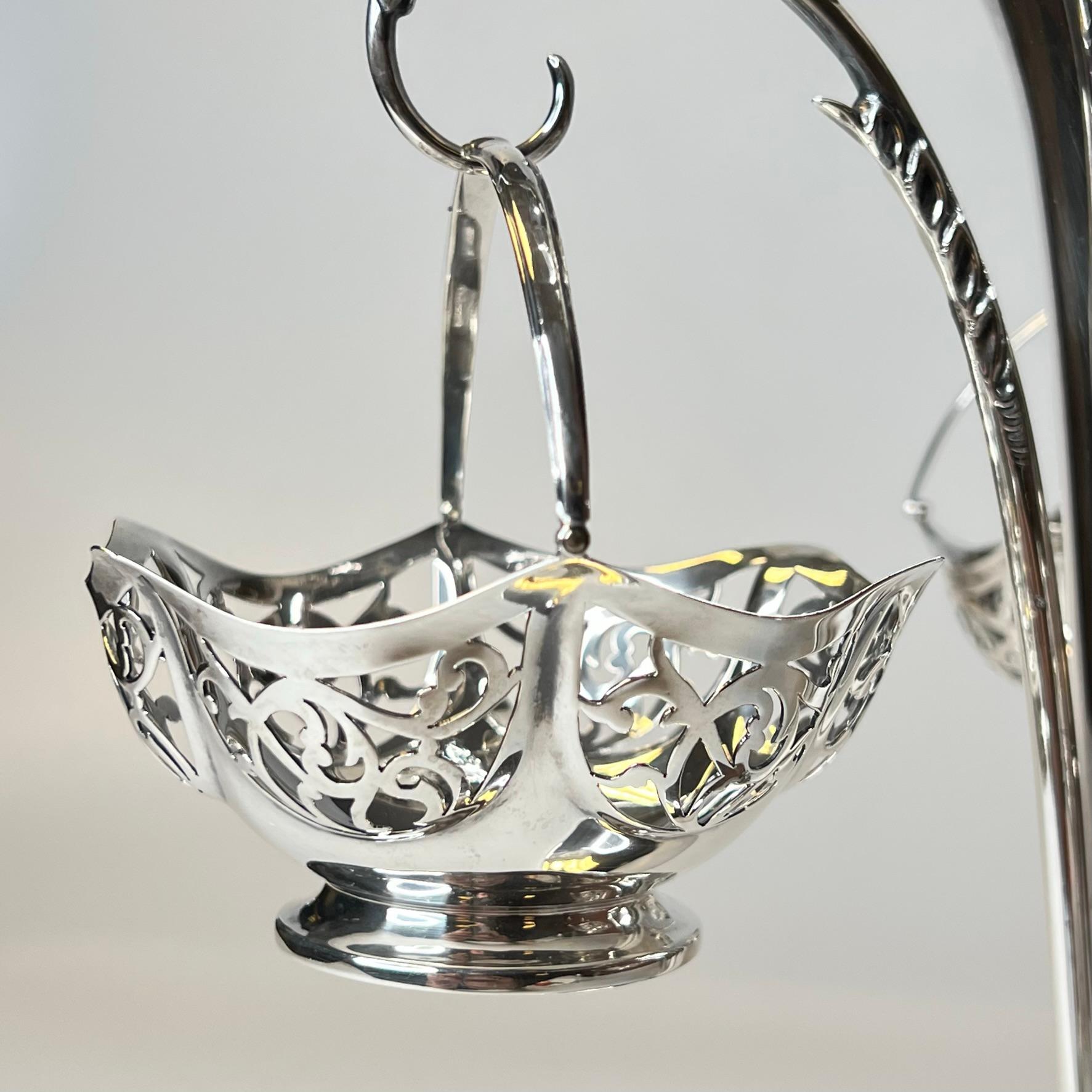 English Sterling Silver Epergne, Goldsmiths & Silversmiths Co, 1893 For Sale 6