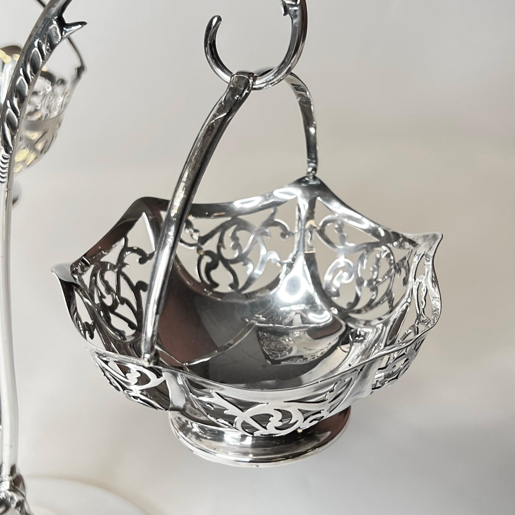 English Sterling Silver Epergne, Goldsmiths & Silversmiths Co, 1893 For Sale 7