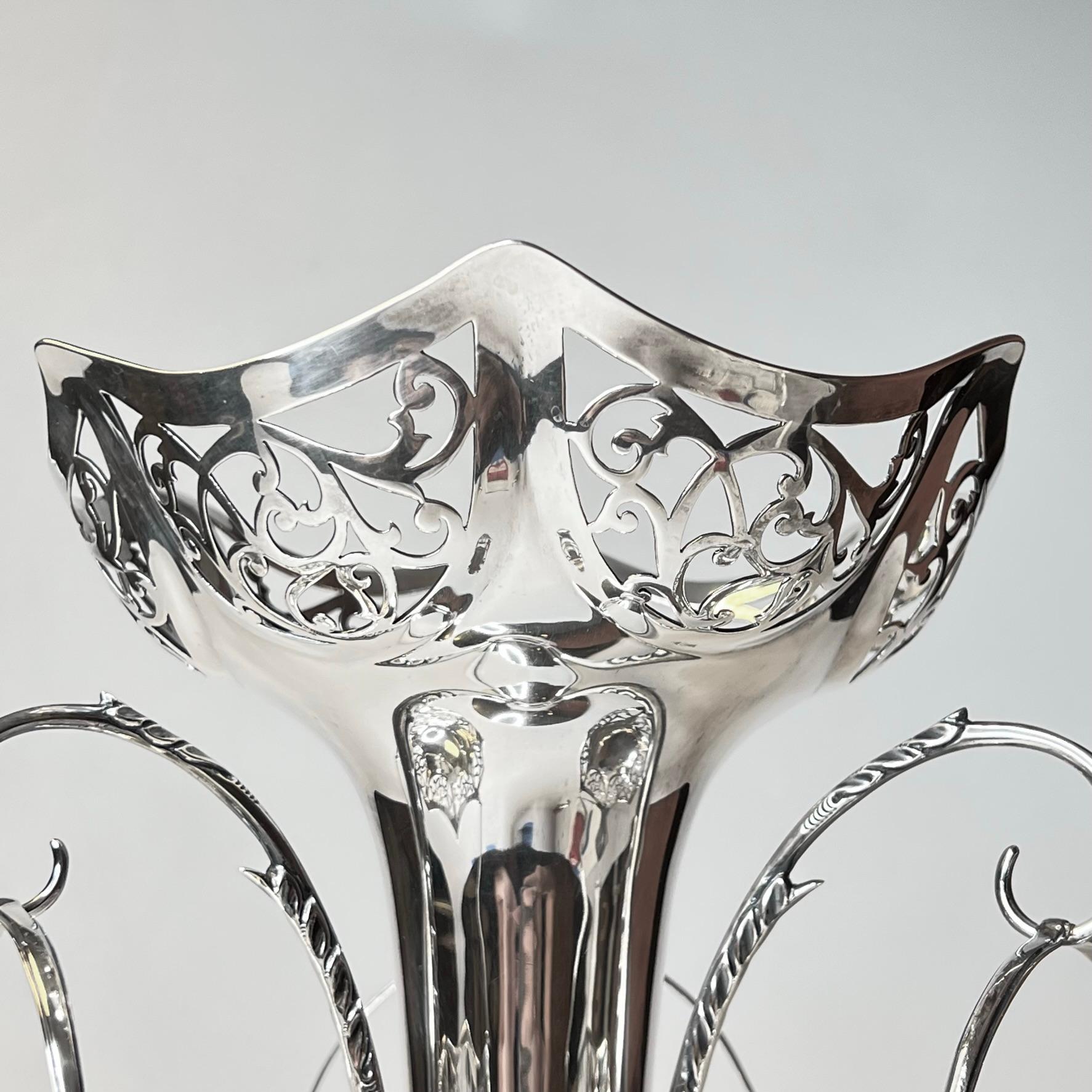 English Sterling Silver Epergne, Goldsmiths & Silversmiths Co, 1893 For Sale 8