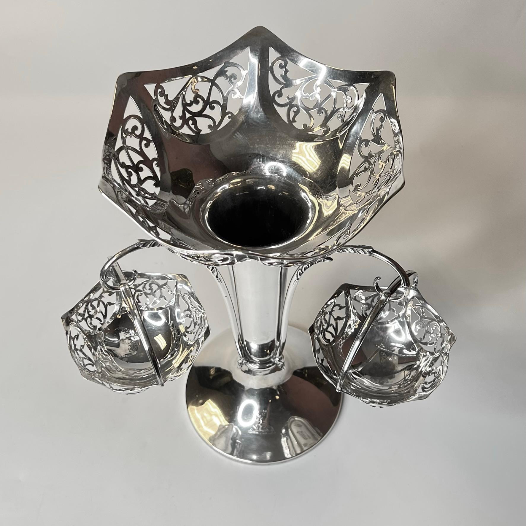 English Sterling Silver Epergne, Goldsmiths & Silversmiths Co, 1893 For Sale 11