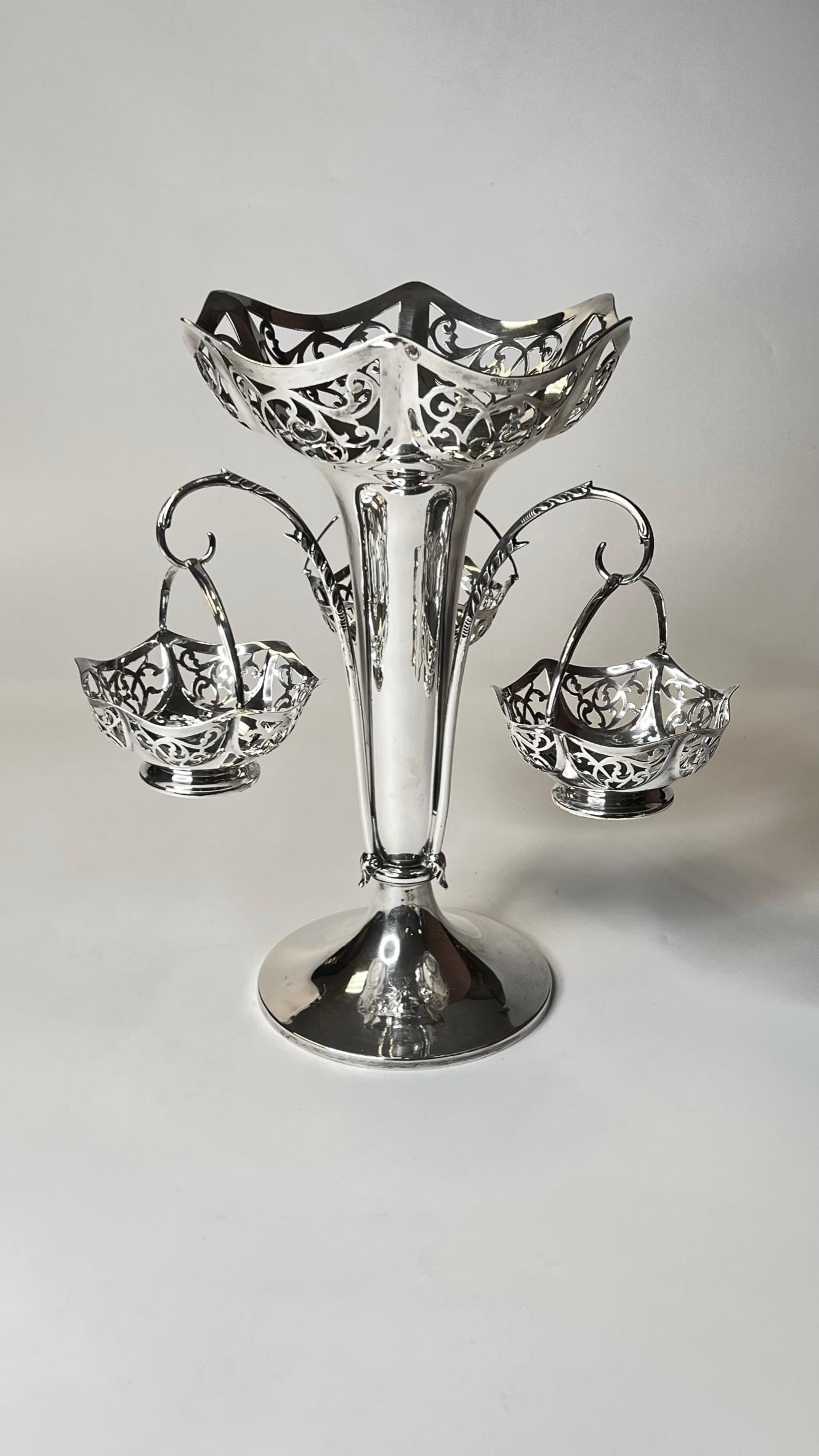 English Sterling Silver Epergne, Goldsmiths & Silversmiths Co, 1893 For Sale 1