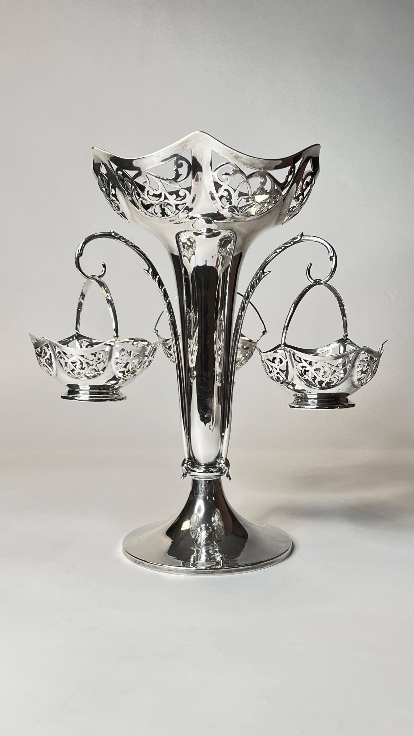 English Sterling Silver Epergne, Goldsmiths & Silversmiths Co, 1893 For Sale 2