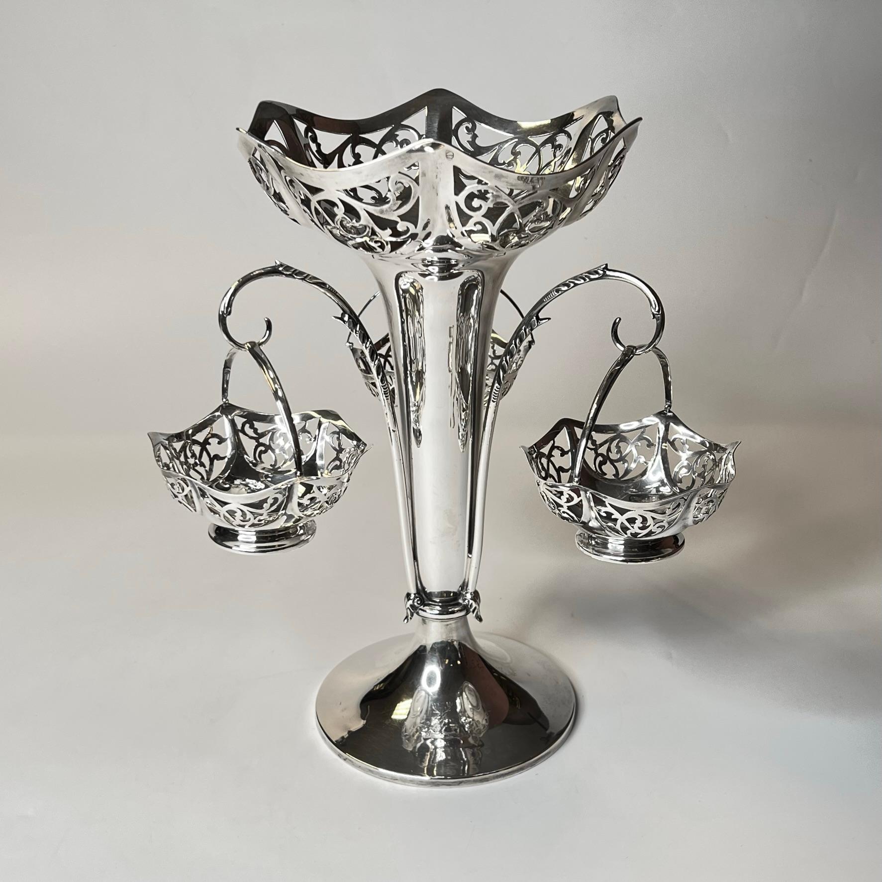 English Sterling Silver Epergne, Goldsmiths & Silversmiths Co, 1893 For Sale 3