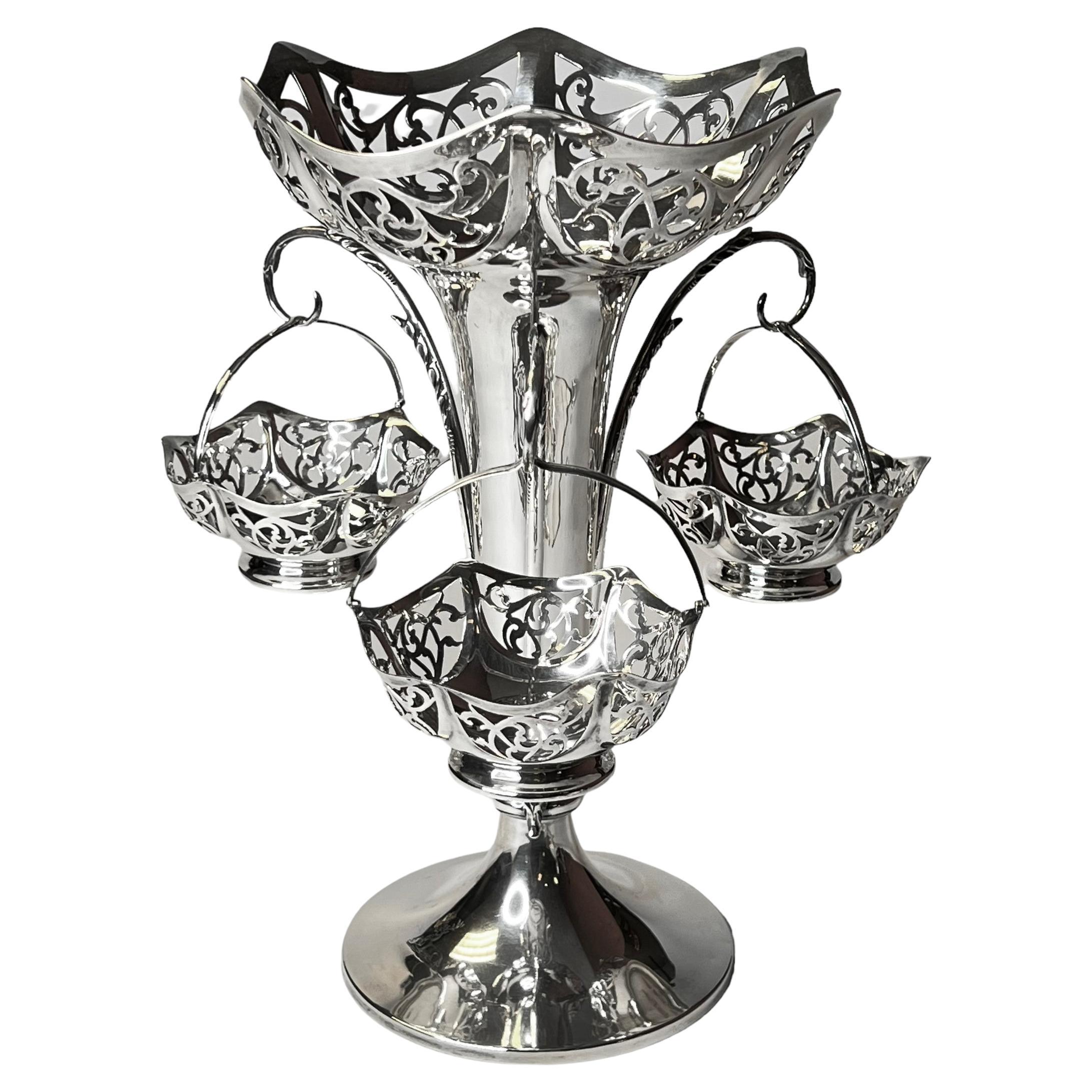 English Sterling Silver Epergne, Goldsmiths & Silversmiths Co, 1893 For Sale