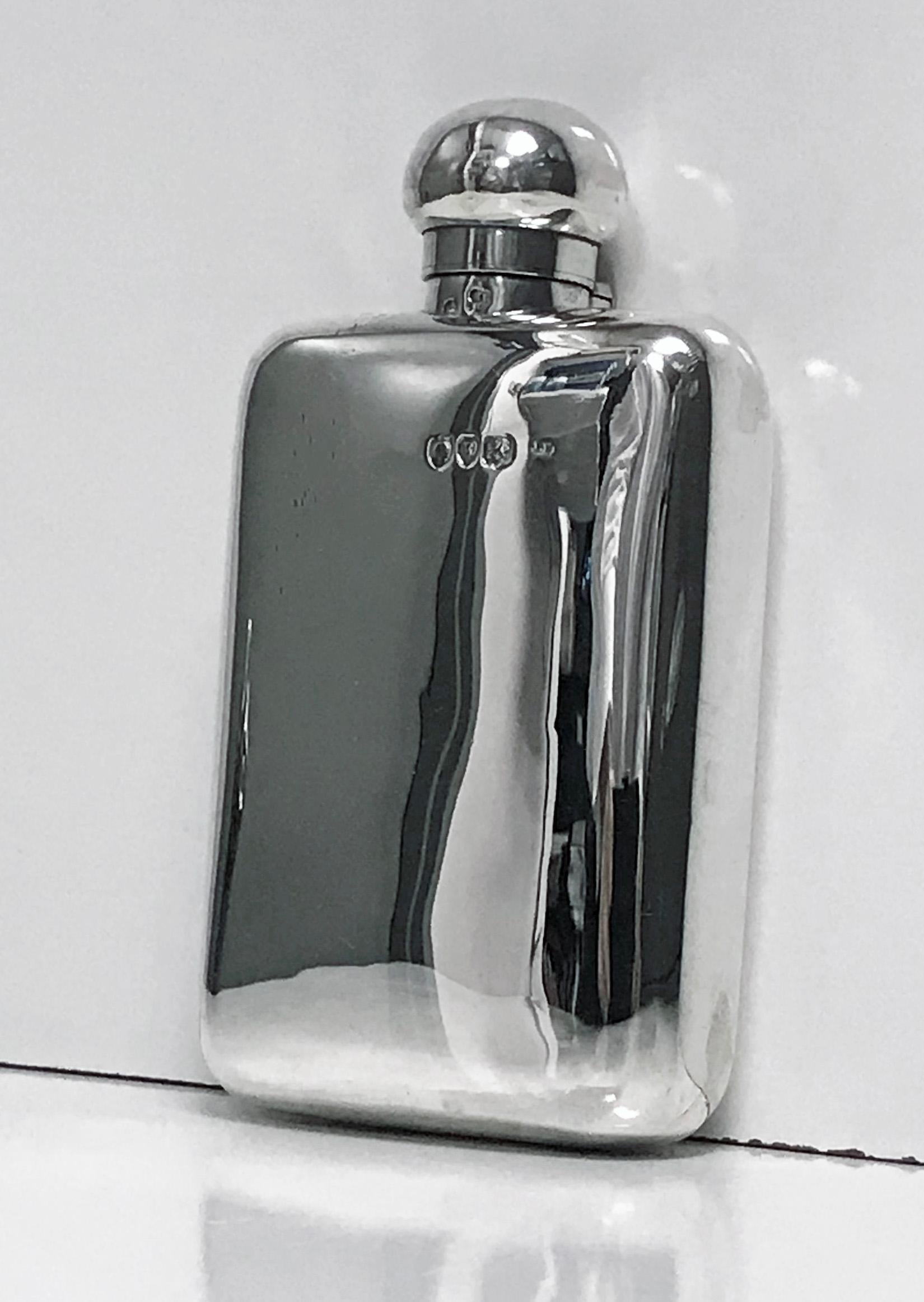 19th Century English Sterling Silver Flask, London 1891 W and G Neal