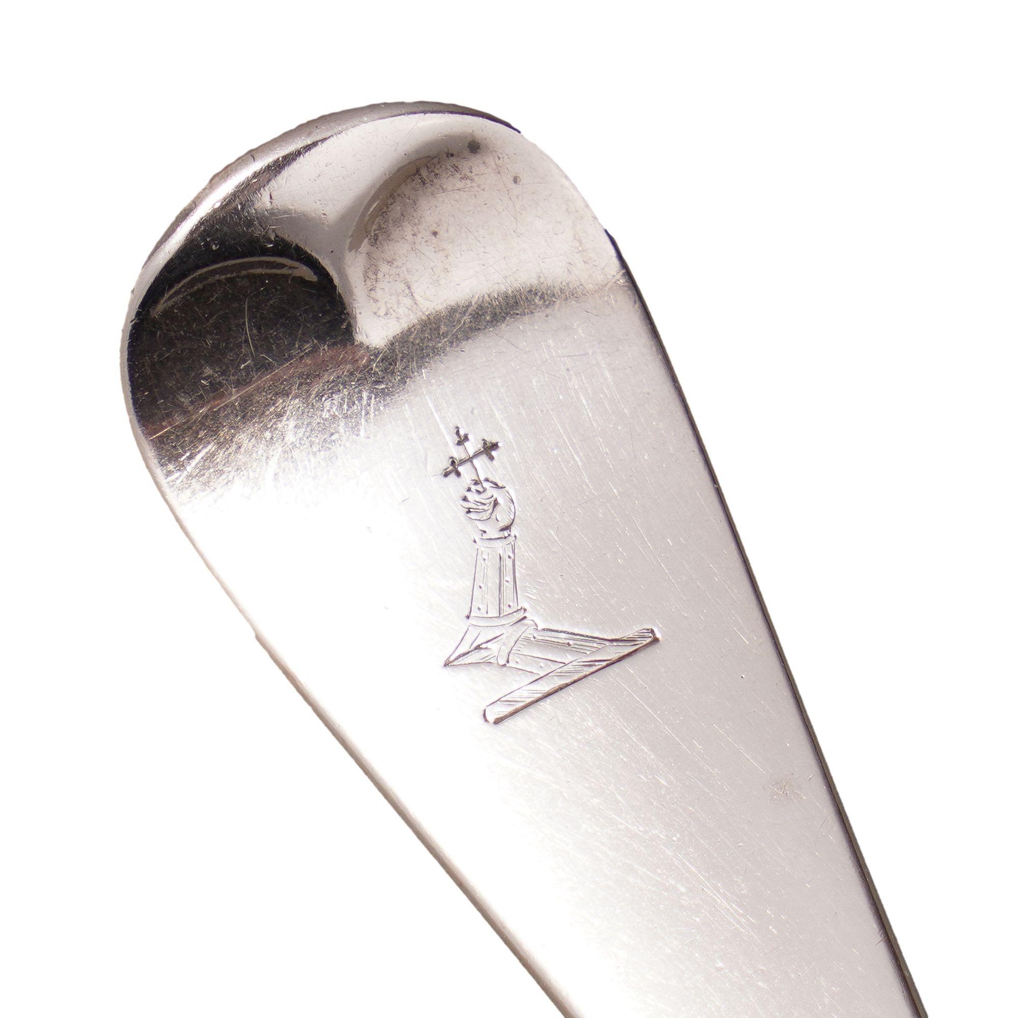 Juego de tenedor y cuchillo de pescado de plata de ley inglesa de Chawner & Co, 1856 en venta 4