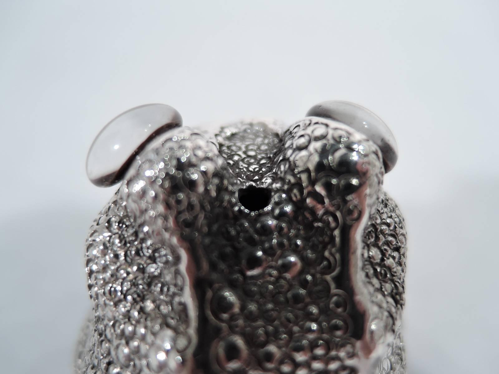 English Sterling Silver Froggy Solo Shaker by Asprey In Excellent Condition In New York, NY