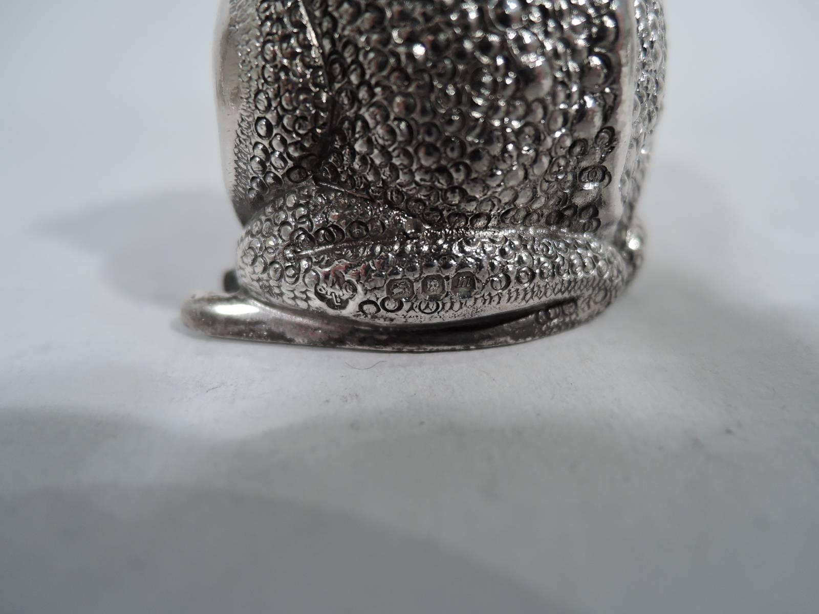 Mid-20th Century English Sterling Silver Froggy Solo Shaker by Asprey