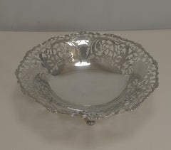 English Sterling Silver Fruit Basket or Dish by Mappin and Webb, 1929
