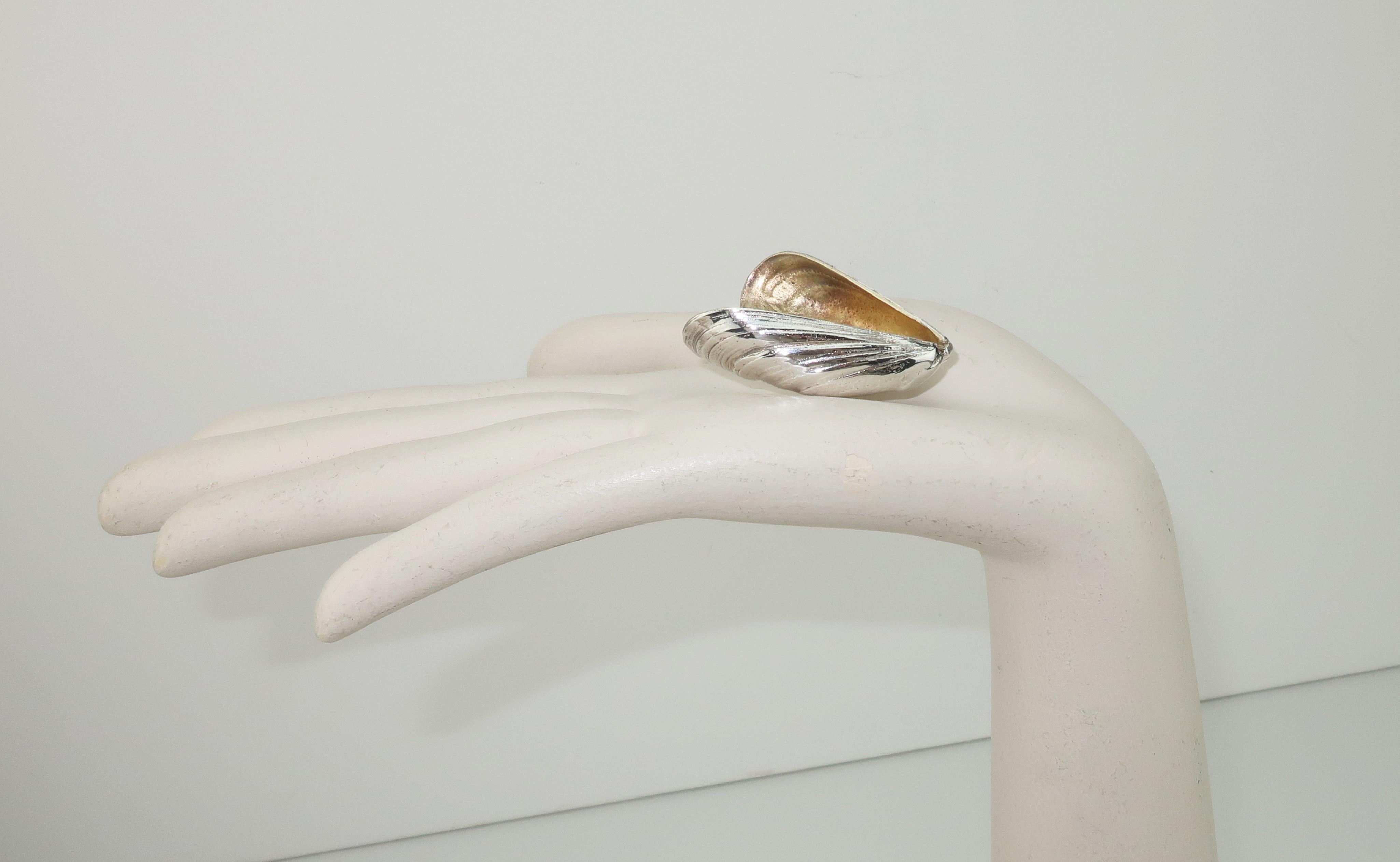 English Sterling Silver Gold Plated Mussel Eater 2