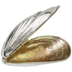 English Sterling Silver Gold Plated Mussel Eater