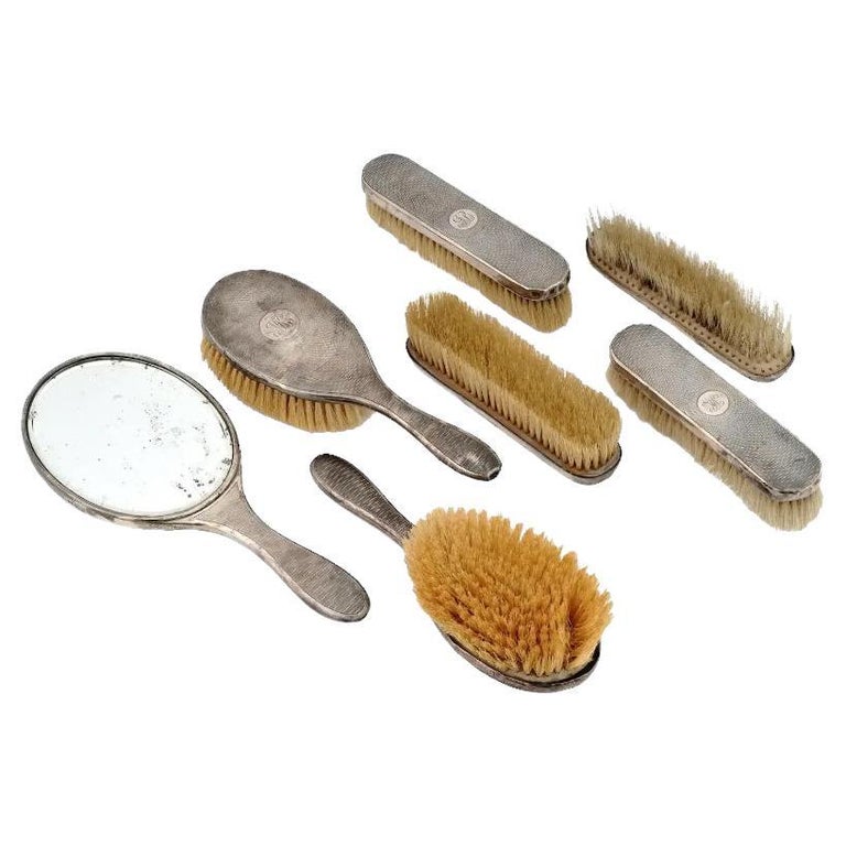 Sold at Auction: Antique Sterling Silver & Horse Hair Brushes