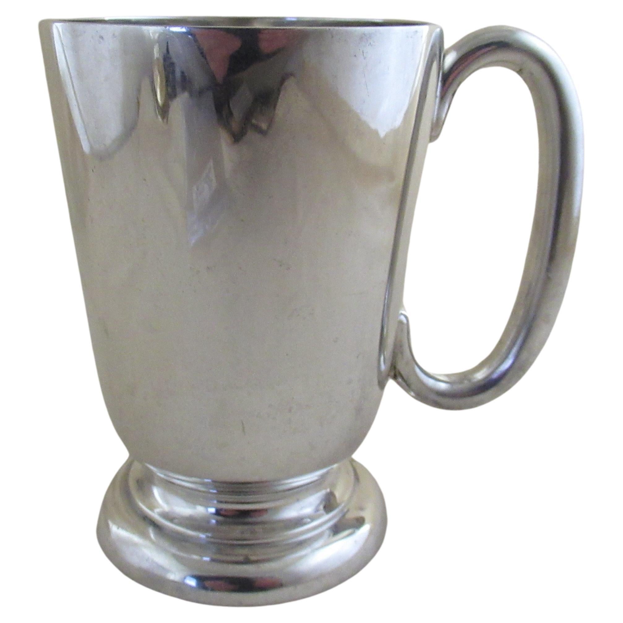 English Sterling Silver Half Pint Mug Hallmarked:- Sheffield 1945