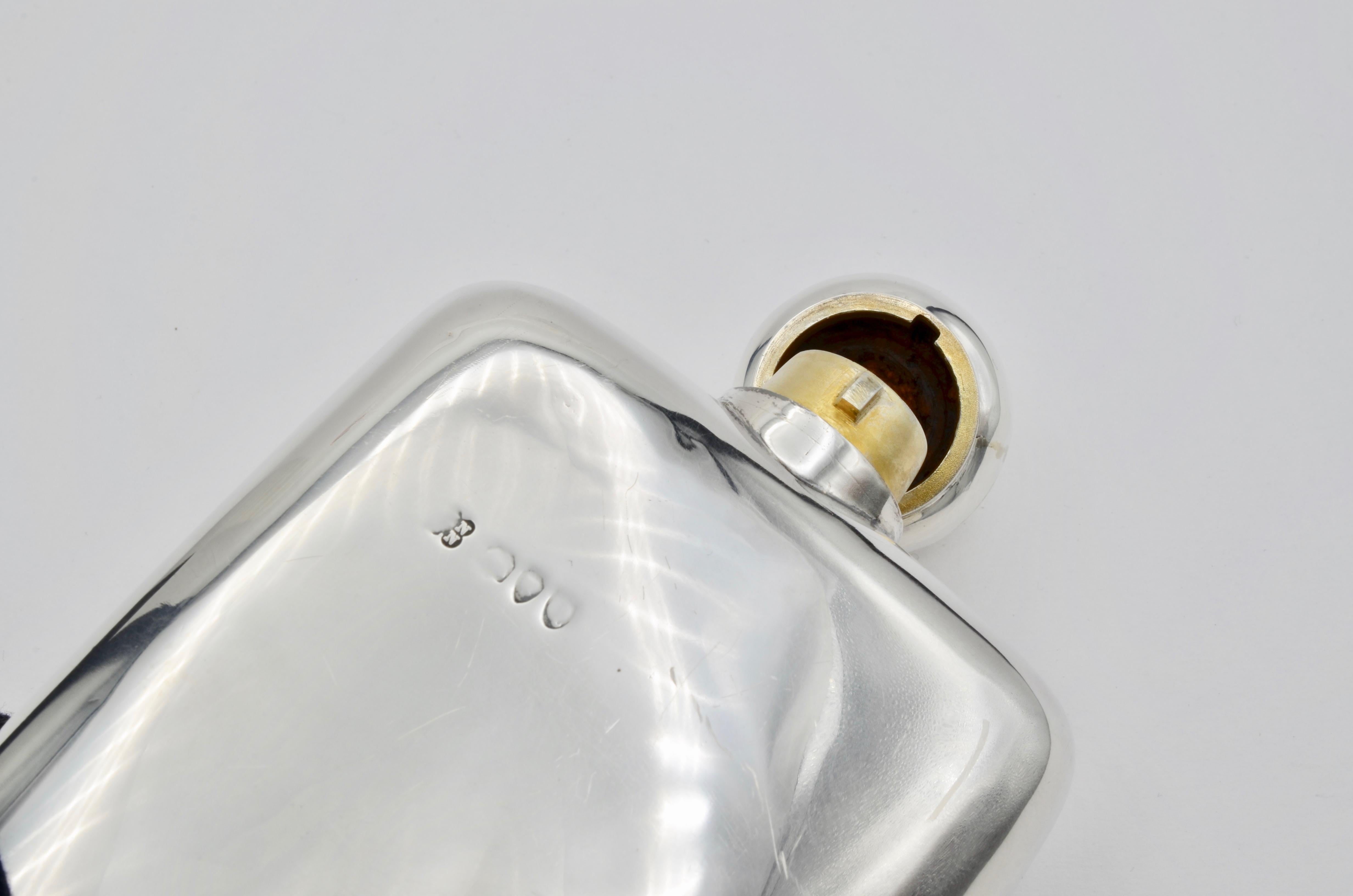 English Sterling Silver Hip Antique Flask 6