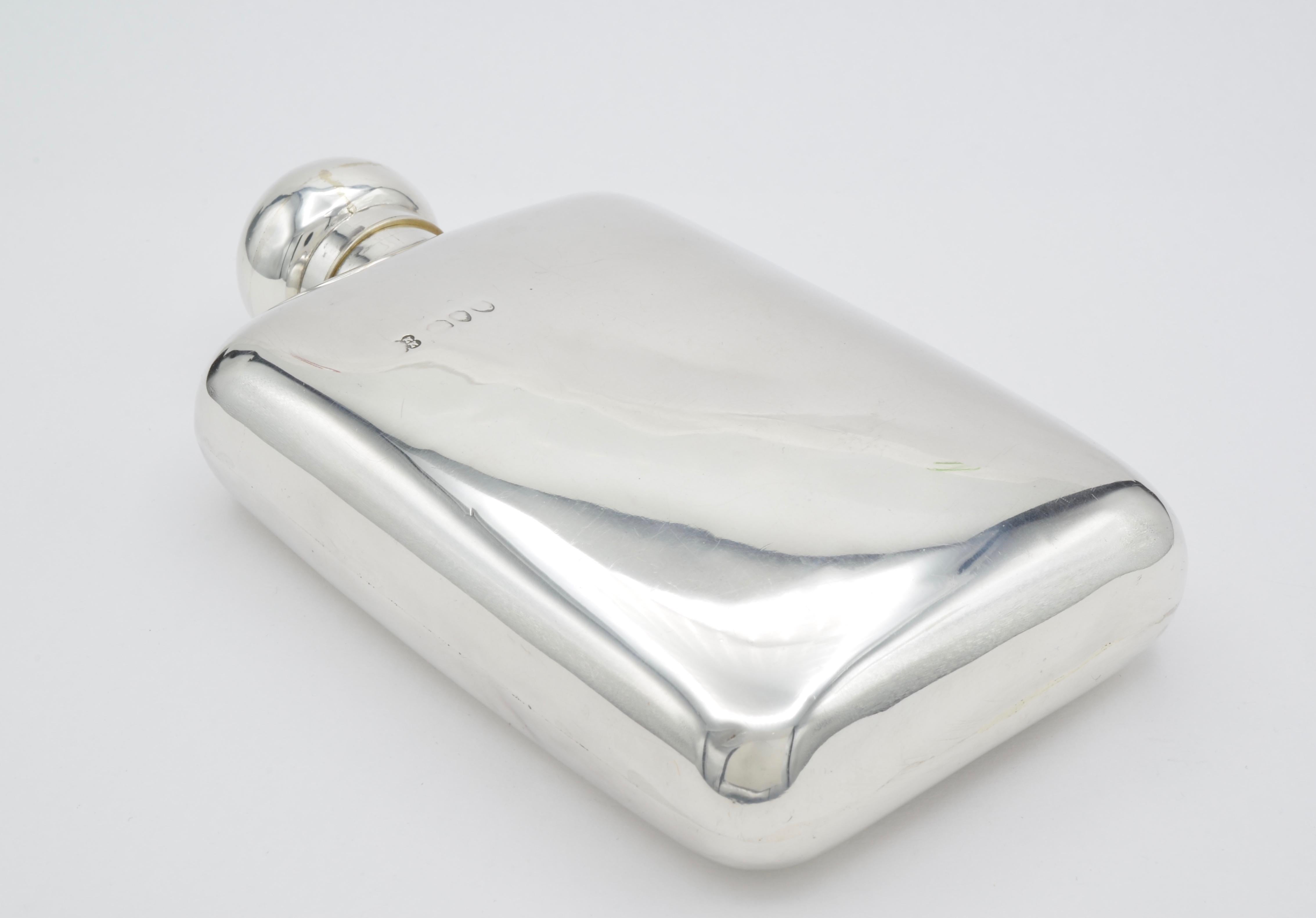 Women's or Men's English Sterling Silver Hip Antique Flask