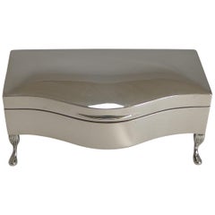 English Sterling Silver Jewelry or Ring Box, 1922