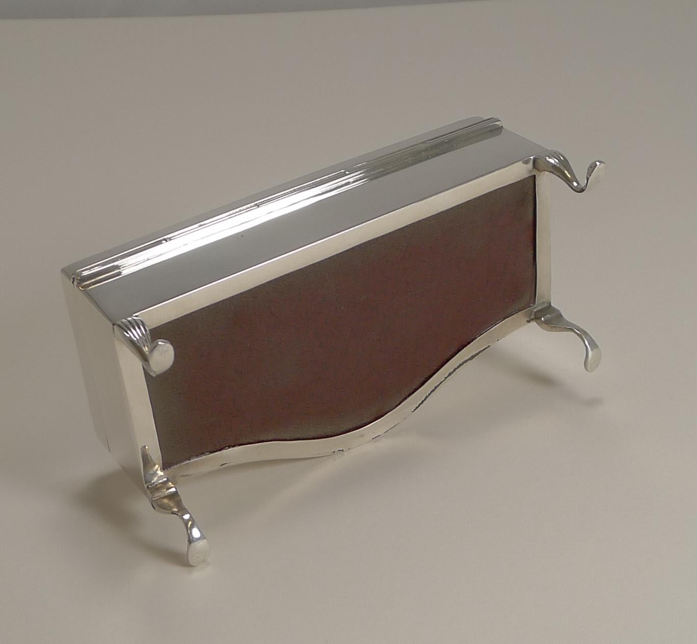 English Sterling Silver Jewelry or Ring Box, 1922 3
