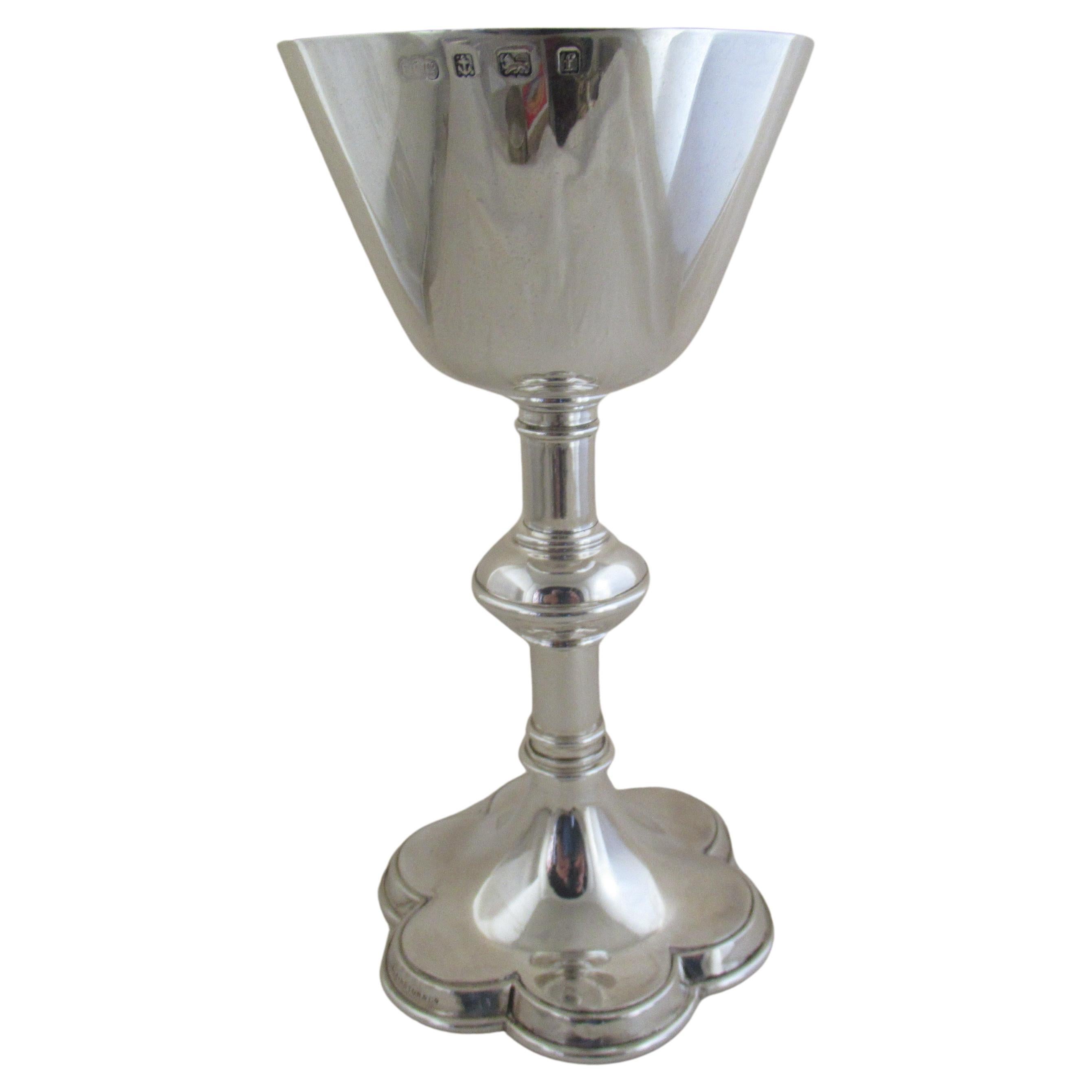 English Sterling Silver Large Ecclesiastical Chalice, Dated, Birmingham, 1905