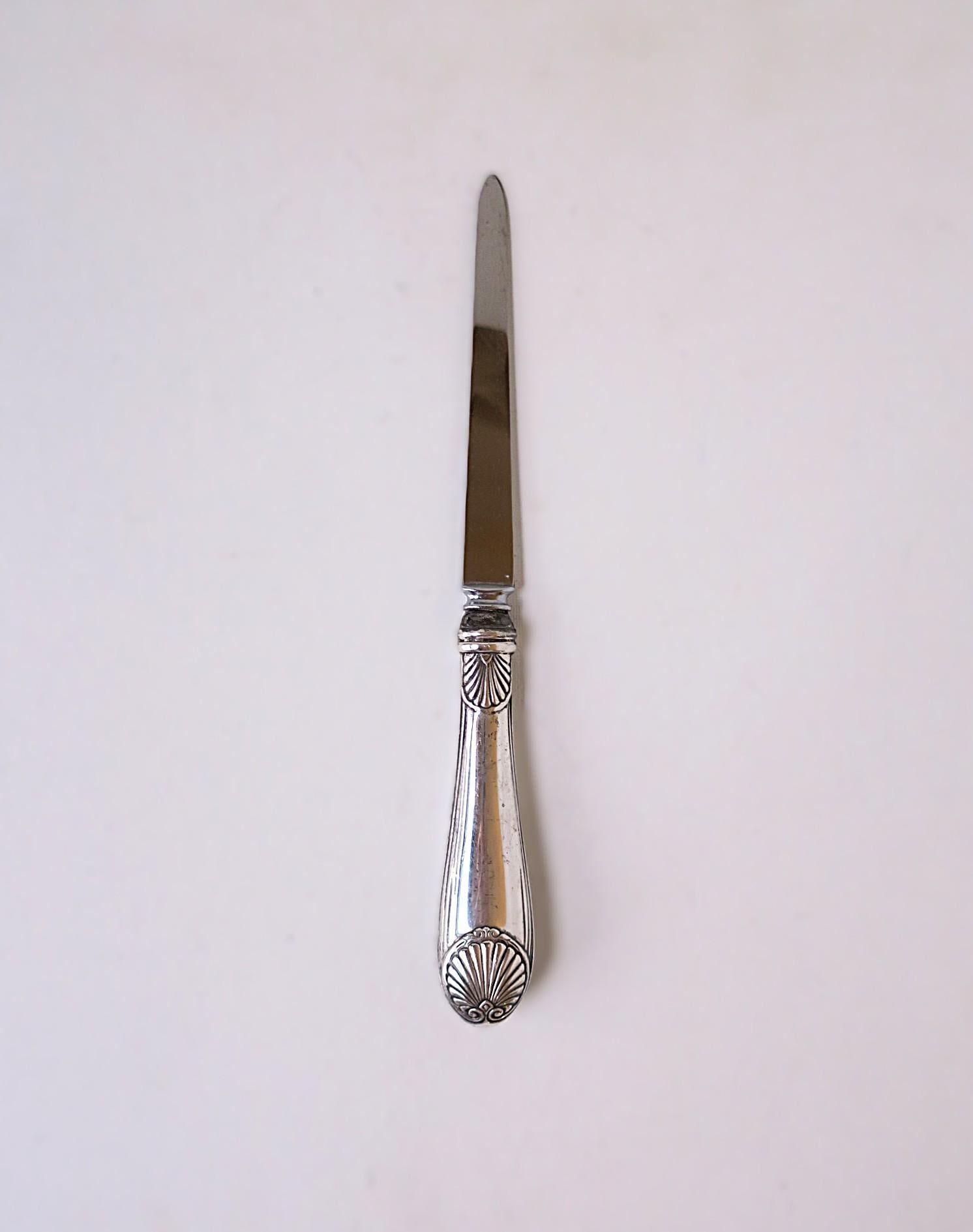Englisch Sterling Silber Brieföffner Muschel Muschel Design Sheffield im Zustand „Gut“ im Angebot in New York, NY