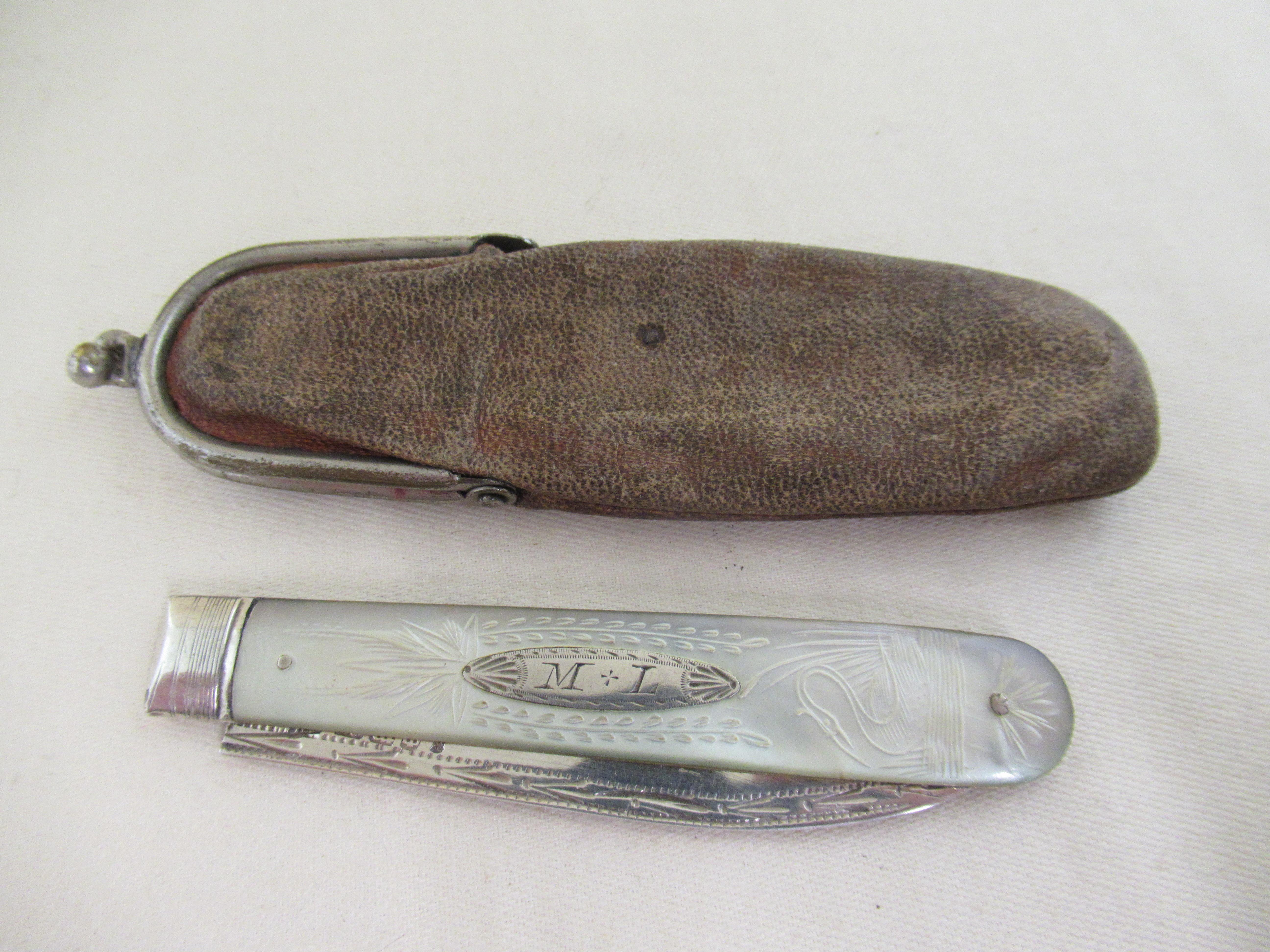 English Sterling Silver & M of P Victorian Fruit Knife Hallmark:-Sheffield 1834 For Sale 1