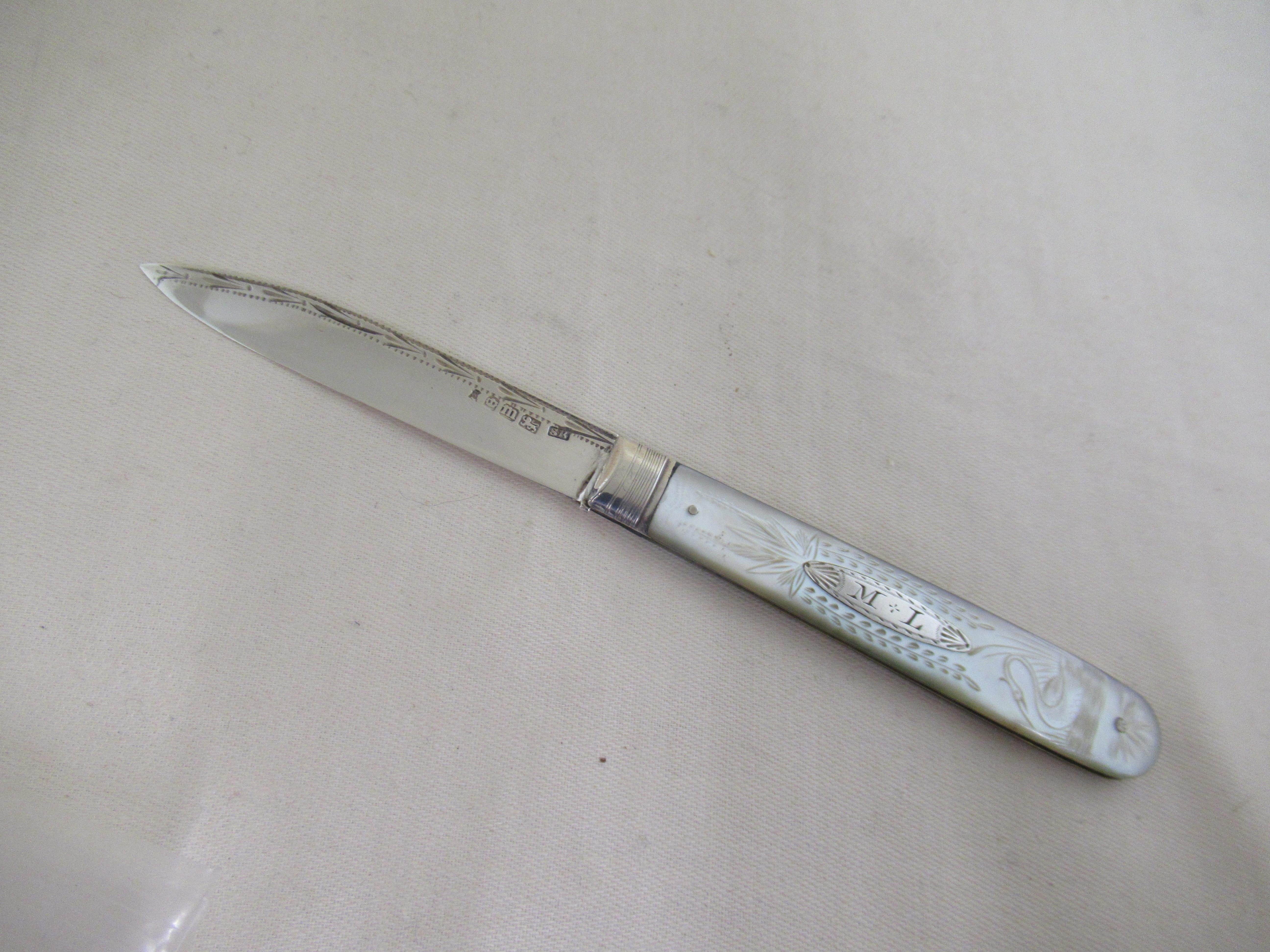 silver fruit knife hallmarks
