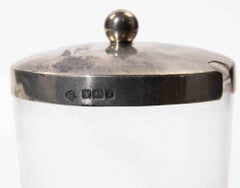English Sterling Silver Mounted Glass Jar, 1950s