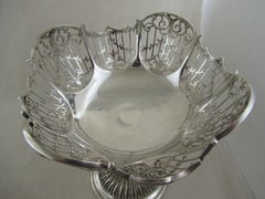 English Sterling Silver - Pair of PEDESTAL COMPORTS - Hallmarked:-SHEFFIELD 1912