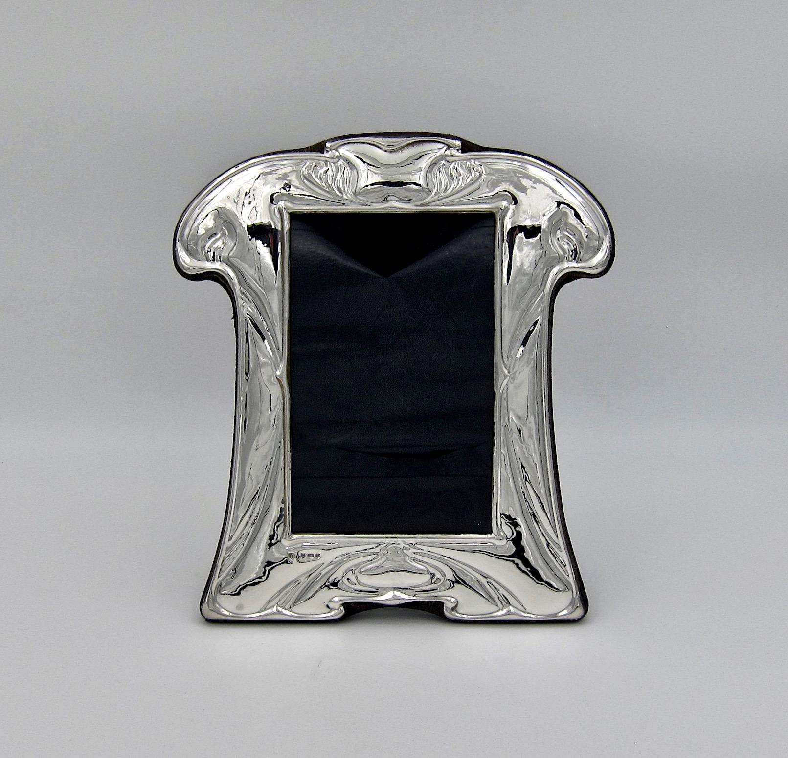 English Sterling Silver Picture Frame in the Art Nouveau Style 1