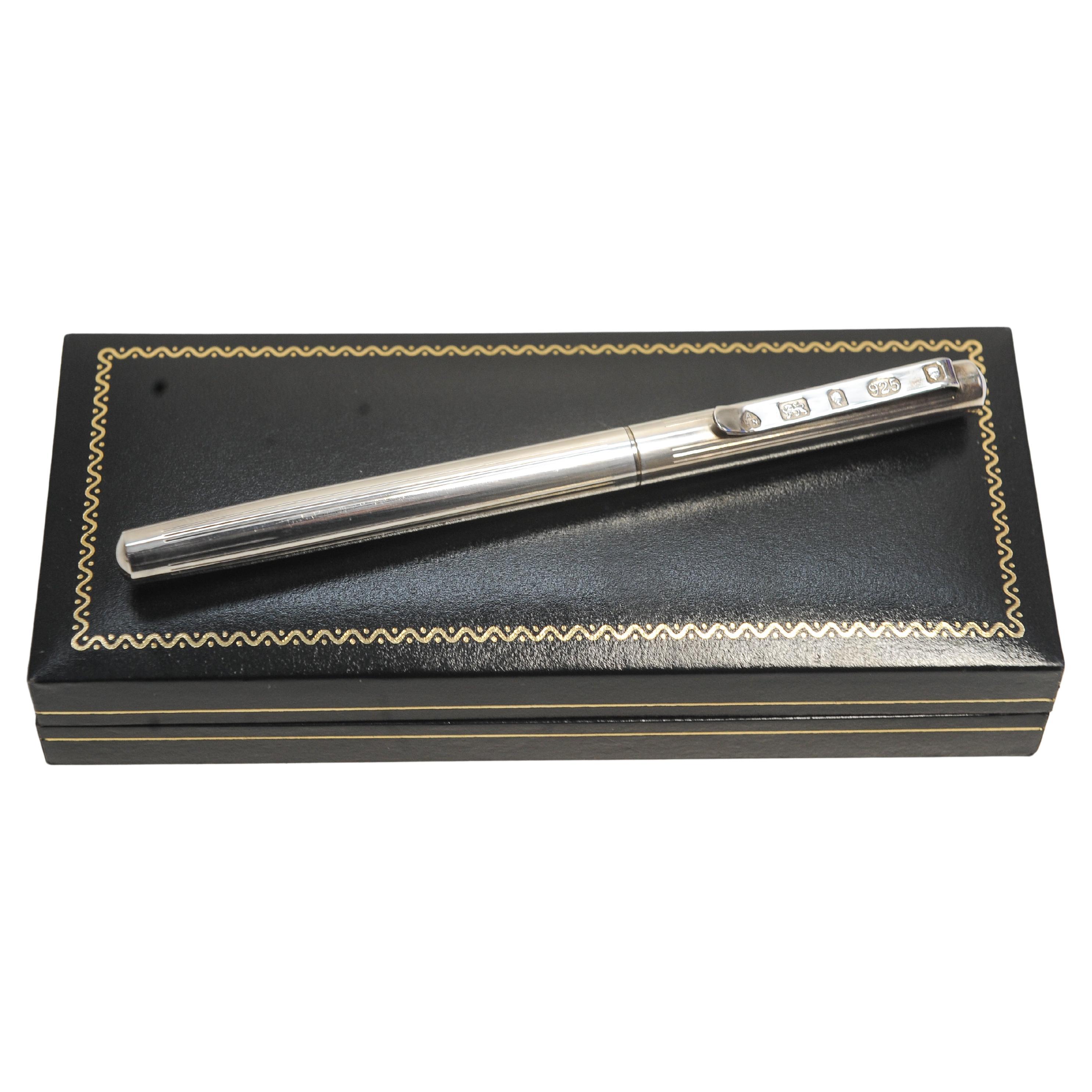 Art Deco English Sterling Silver Queen Elizabeth II Golden Jubilee Fountain Pen For Sale