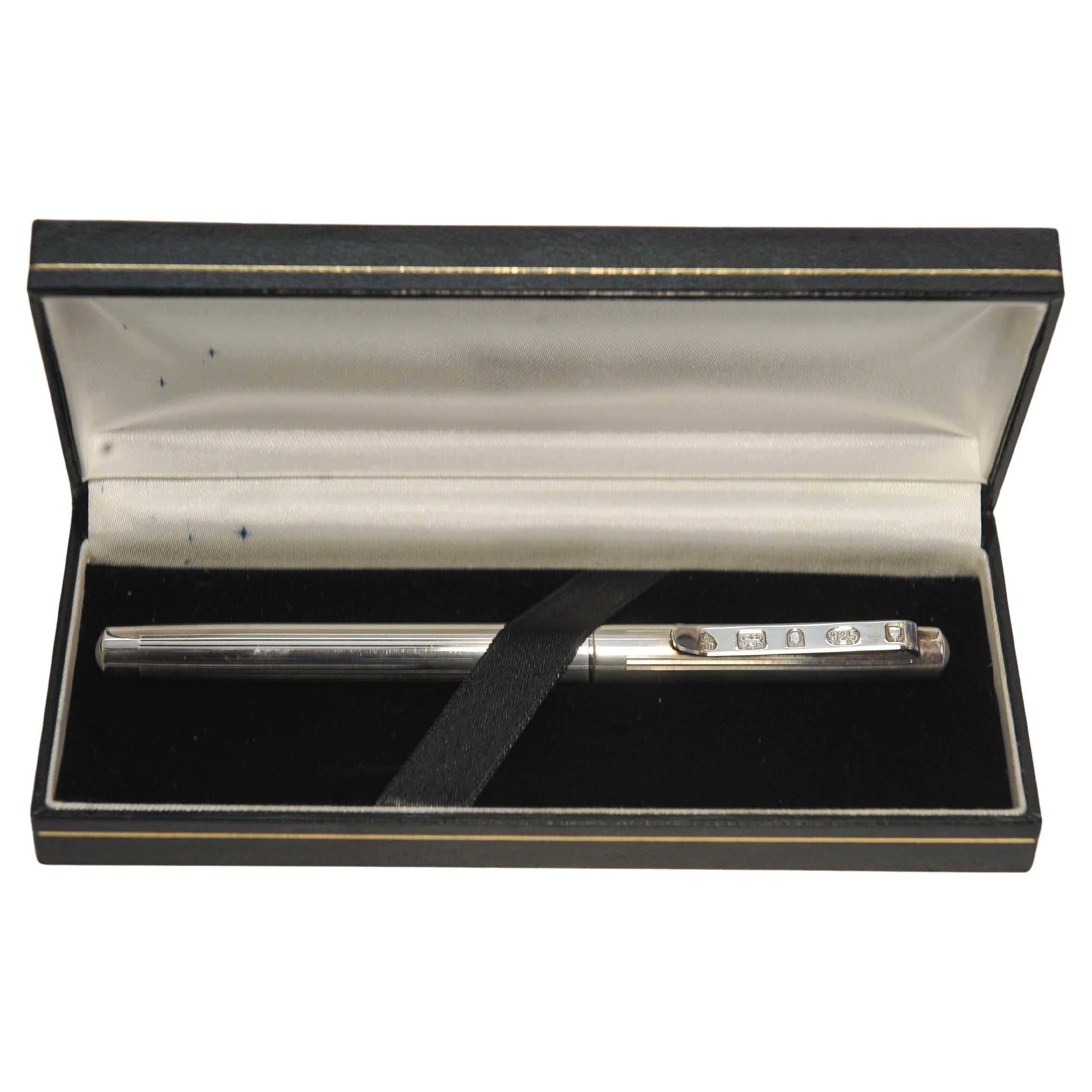 Swiss English Sterling Silver Queen Elizabeth II Golden Jubilee Fountain Pen For Sale