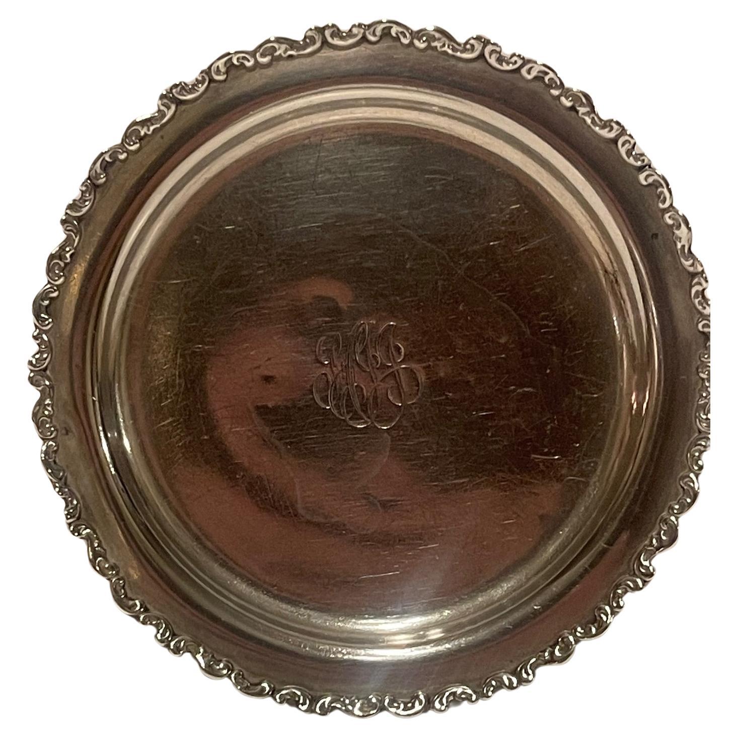 English Sterling Silver Salver or Card Tray, 19th Century For Sale
