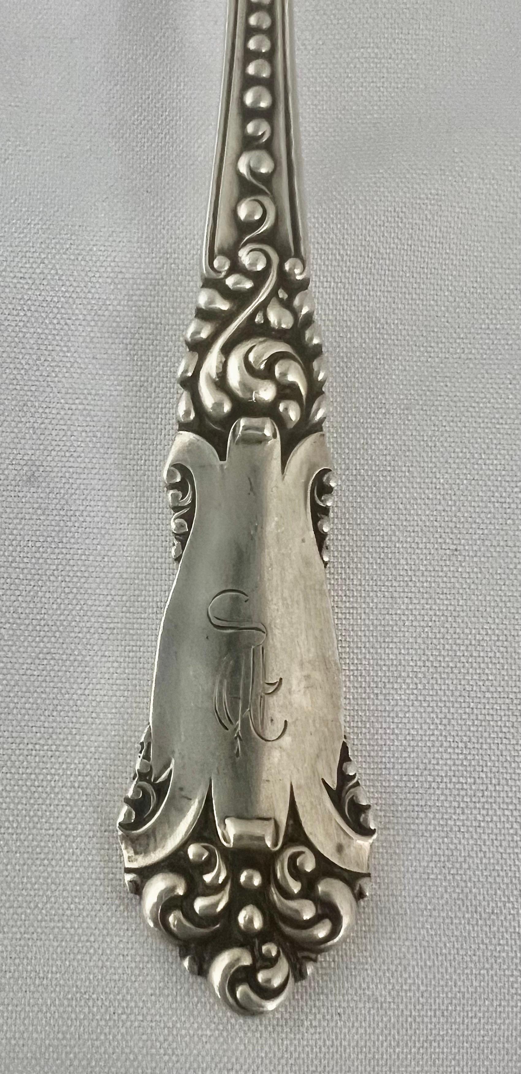 The English sterling silver spoon has a lion hallmark depicting London and an 