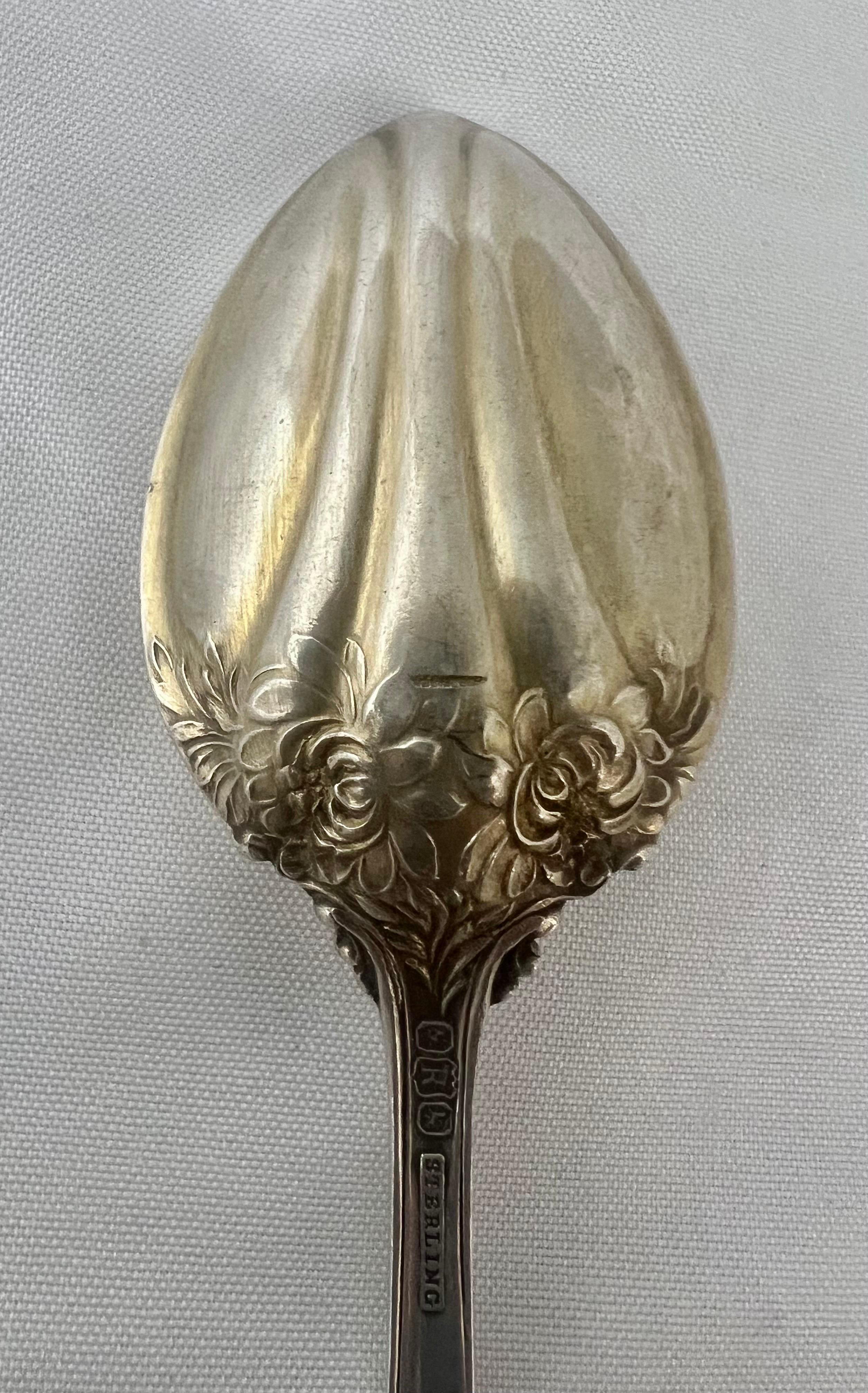 English Sterling Silver Serving Spoon, 1891 For Sale 1